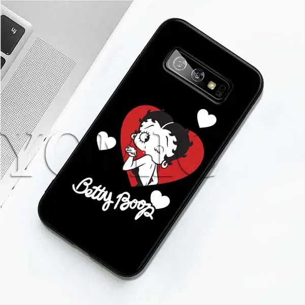 Betty Boop черный силиконовый чехол для samsung Galaxy S10 S10e S8 S9 плюс S7 A40 A50 A70 Note 8 9 мягкий чехол - Цвет: 003