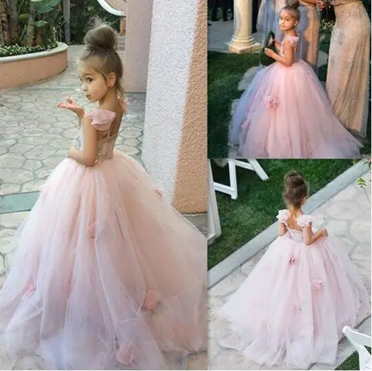 10482 Jolie A Ligne Fleurs Fille Robes Blush Rose Tulle Fleurs Demoiselle Dhonneur Junior Robe Puffy Toto Bébé Petites Filles Robe Ld1737 In Robes