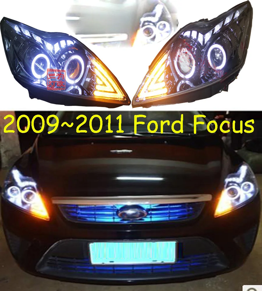 Стайлинга автомобилей Фара для Ford Focus головной светильник 2005 2006 2007 2008 2009 2010 2011 DRL Дневной светильник Би-ксеноновых фар, Высокопрочная конструкция аксессуары