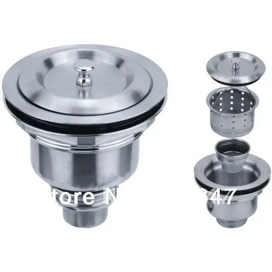 

110mm 4.3" Kitchen Sink Basket Strainer w Cover (Stainless Steel 304)
