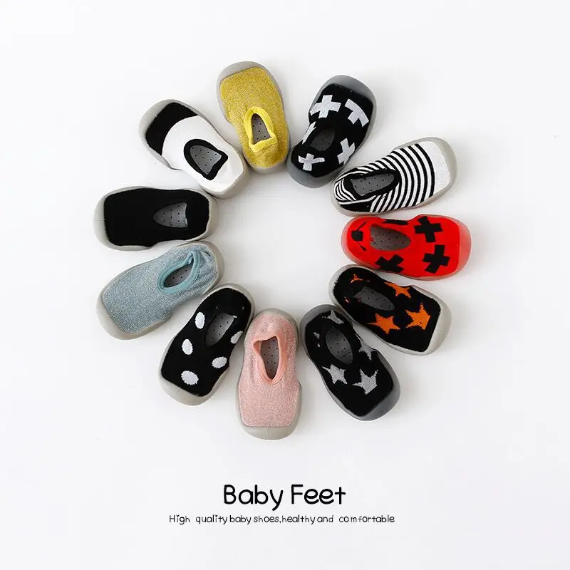 

LXXU Baby Shoes Non-slip Soft Rubber Bottom Cotton Material Breathable Sweat Thin Multi Color Baby Toddler Socks