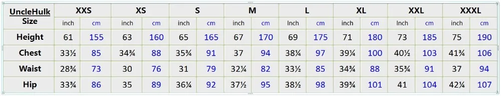 Men's Size Chart