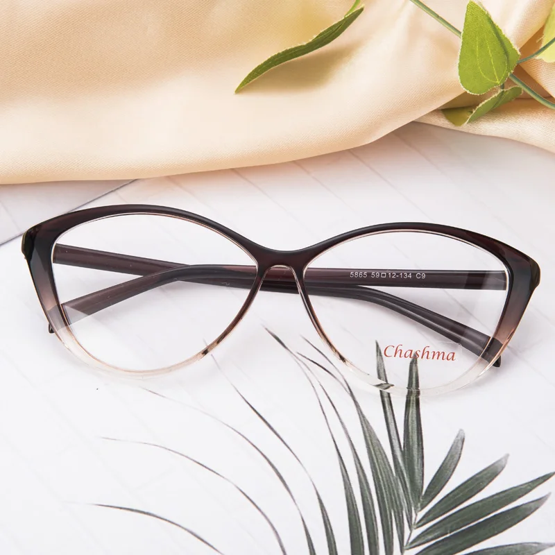 Очки Chashma TR 90 качественные и модные кошачьи глаза стильные большие оптические