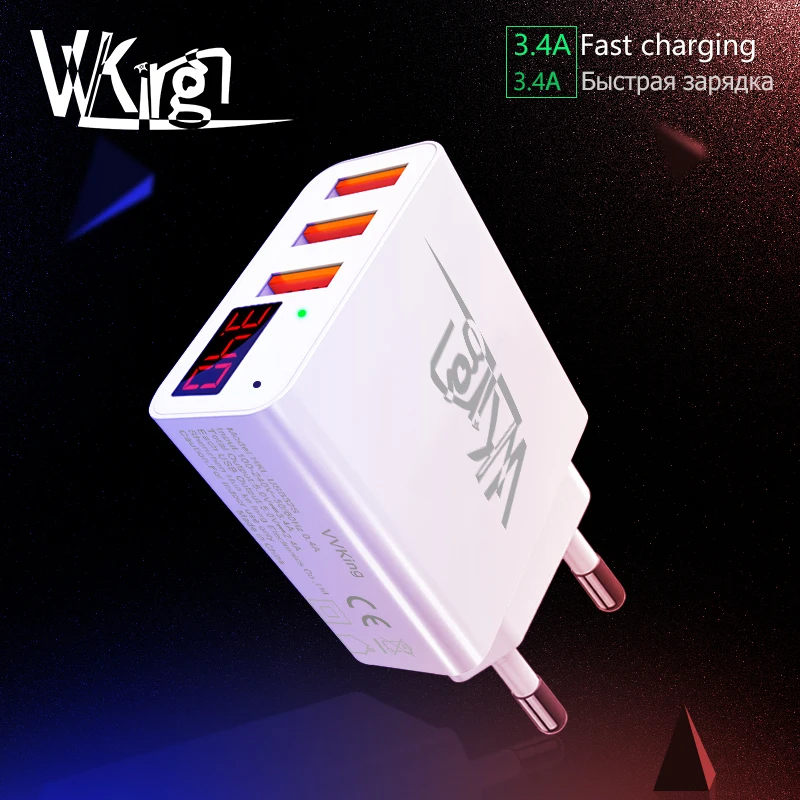 VVKing автомобильное зарядное устройство 5V 3.0A Max Dual USB быстрая зарядка для iPhone Xiaomi samsung huawei SONY Phone 2 порта USB металлическое автомобильное зарядное устройство