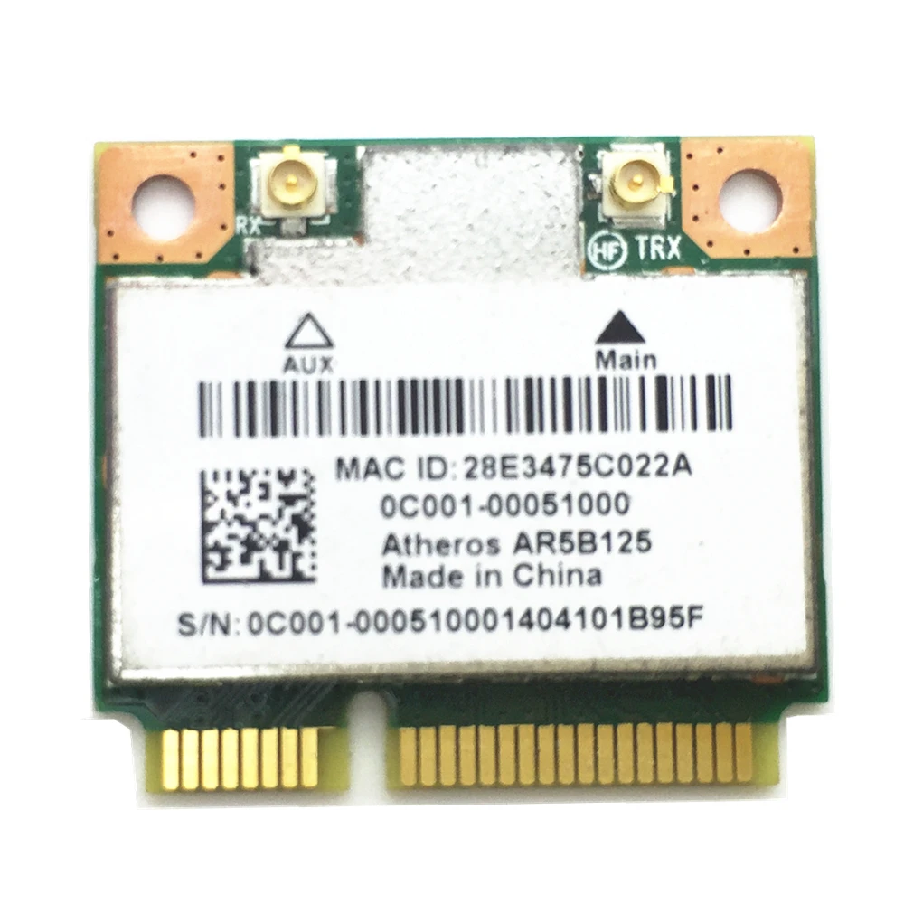 Atheros AR5B125 Половина Mini pci-e 802.11 B/G/N 150 Мбит/с Беспроводной карты для ноутбука