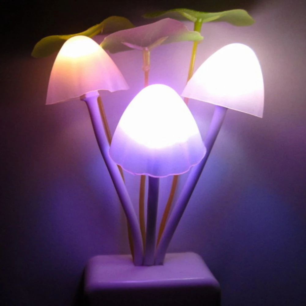 220 В датчик галюциногенные грибы 3 светодиода лампы ночные светильники квадратный/ваза голова США/ЕС штекер Электрический свет гриб многоцветный HL