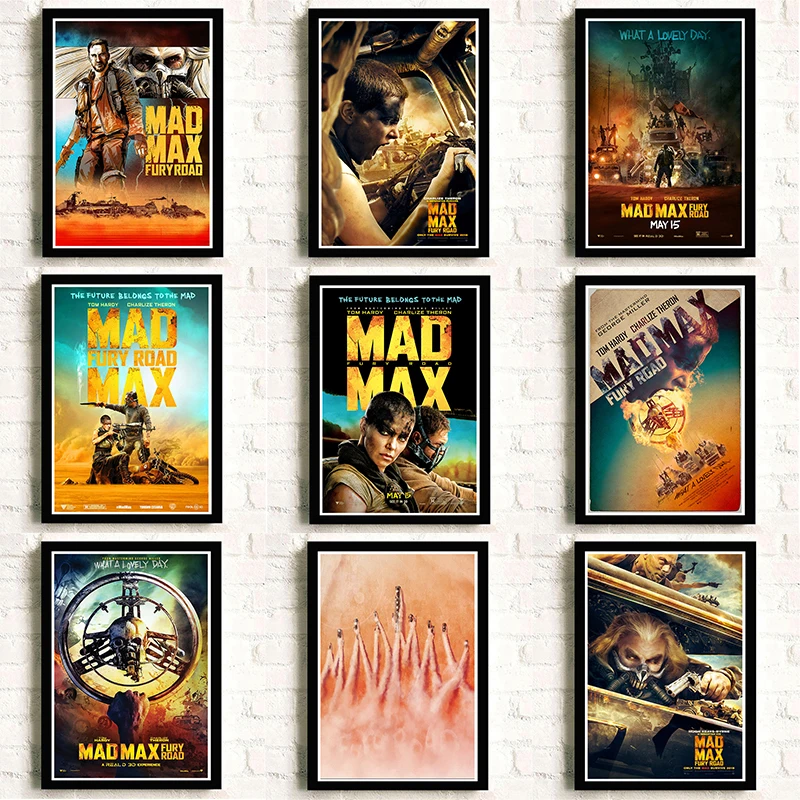 Постер Mad max Fury road Tom Hardy Charlize Theron фильмов белая картонная наклейка постер | Дом и