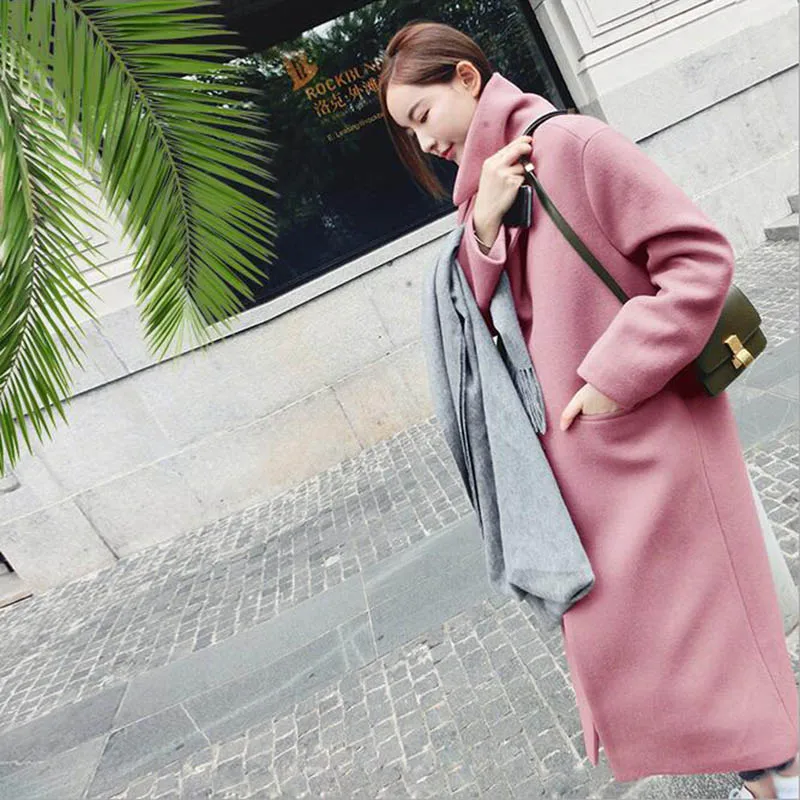 Green De Col Manteau Laine Hiver Vert 2017 down Mode Rembourré Coton Black Femmes Épaissir camel Long army Turn Femme pink Casual Bouton Unique dxY7RRwnq8