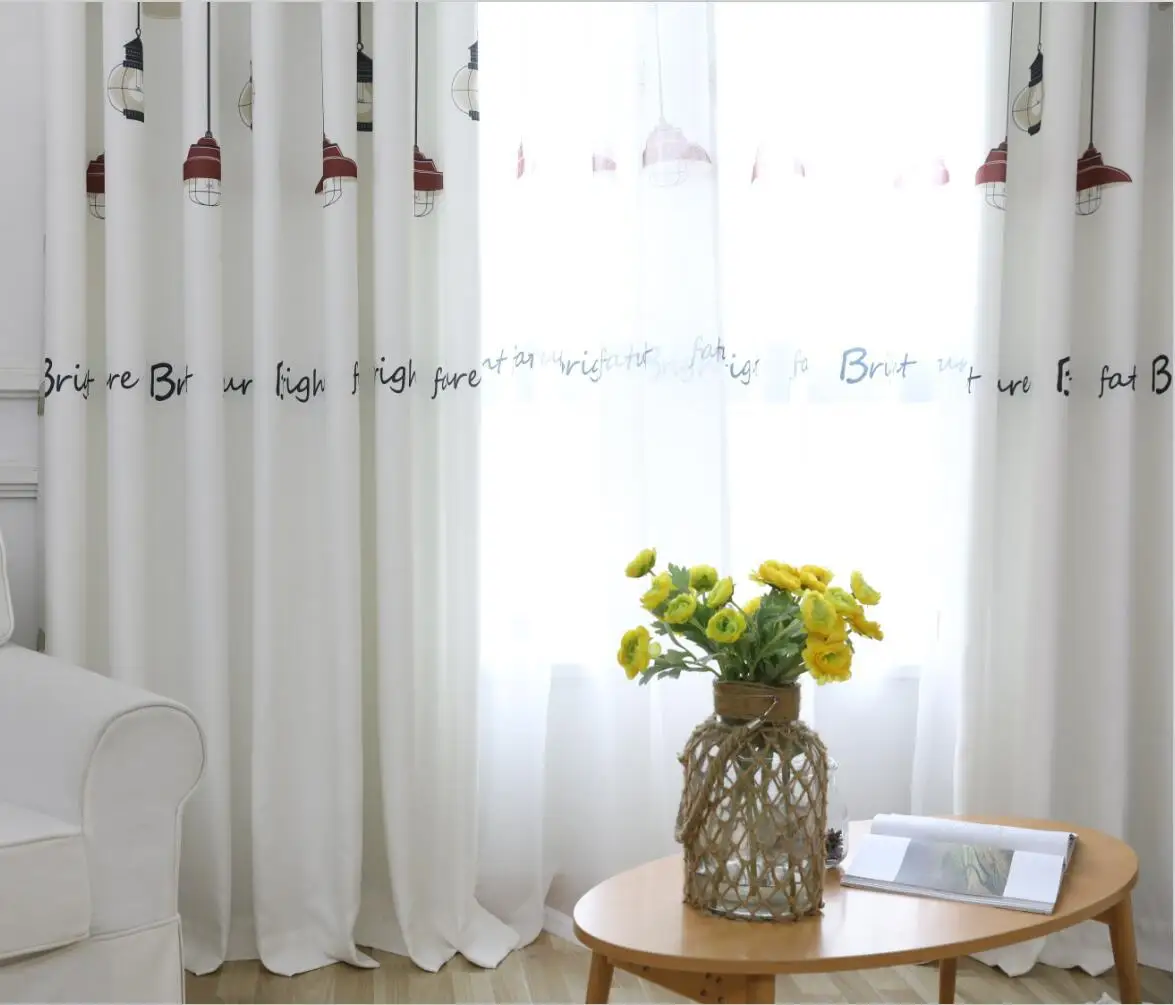 Занавес s для гостиной, спальни, черный и белый цвет, электрическая лампа, штора в скандинавском стиле, свежая и затеняющая ткань для штор
