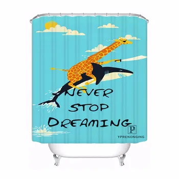 

Custom Best gift Giraffe Riding Waterproof Shower Curtain Home Bath Bathroom s Hooks Polyester Fabric Multi Sizes#0421-sohu-06