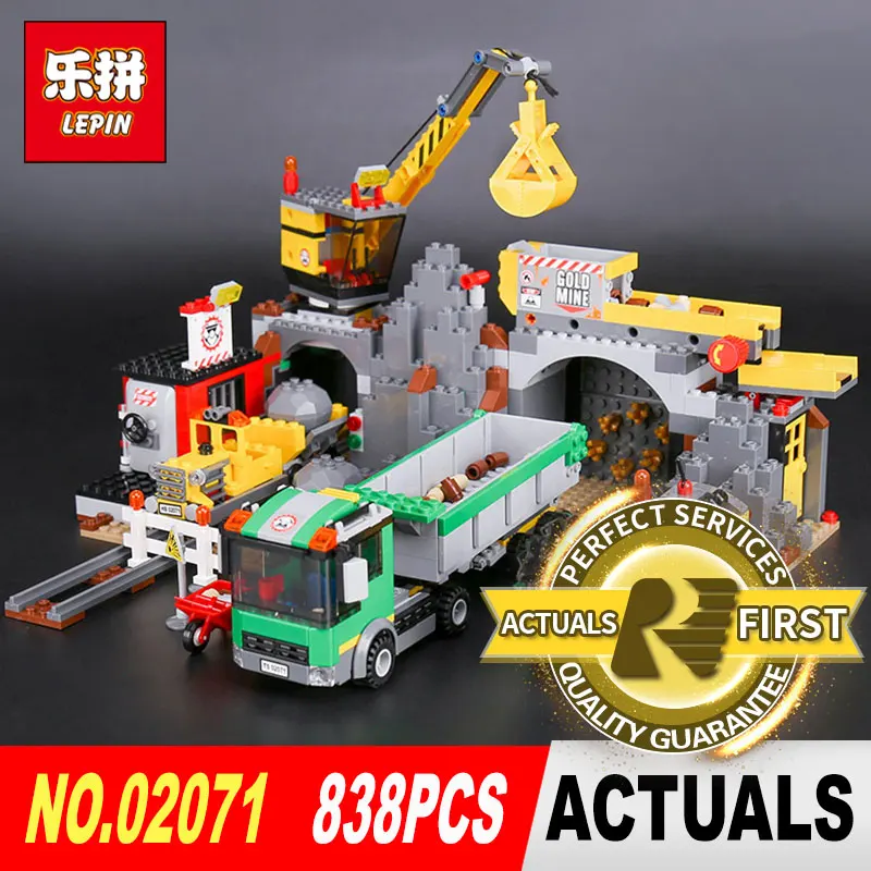 

838Pcs Lepin 02071 City Series The City Mine Set Assemblage 4204 Building Blocks Bricks Educational Toys Model as Gift for boys