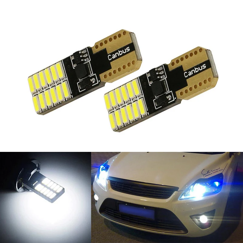 

2x Canbus Car LED T10 W5W 24LED Parking Light For Ford Focus 2 1 Fiesta Mondeo 4 3 Transit Fusion Kuga Ranger Mustang KA S-max