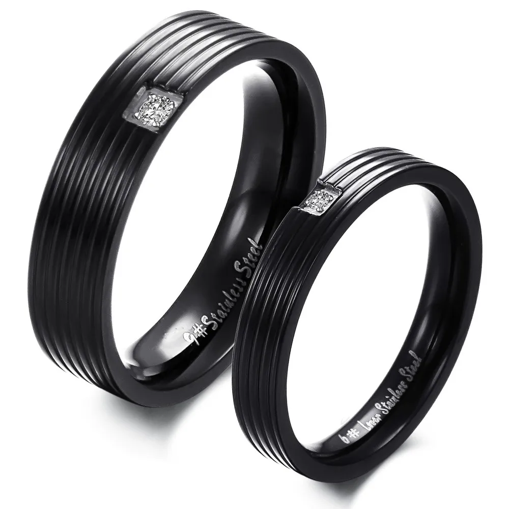 Fashion Jewelry Wholesale Stainless Steel Rings  Black  