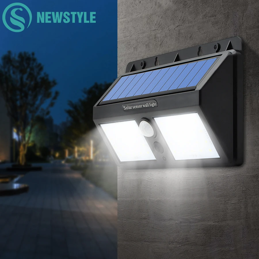 

40 LED Solar Light PIR Motion Sensor Solar Lamps Outdoor Waterproof Solar Wall Security Lights For Street Garden 2 Sided