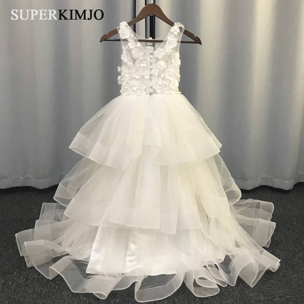 Superkimjo с плеча Дешевые Платья для девочек на свадьбу для свадеб малыш Выпускные Платья пышные Платье для маленьких девочек Праздничное