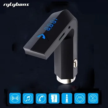 Car Kit LED Voltage TF MP3 Player USB Car Charger Bluetooth FM Transmitter FM Modulator Safety Hammer Aux Bluetooth Handsfree