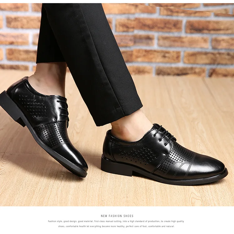 Летние Мужские модельные туфли; модная обувь из искусственной кожи; мужские брендовые свадебные туфли оксфорды для мужчин; дышащая мужская официальная обувь