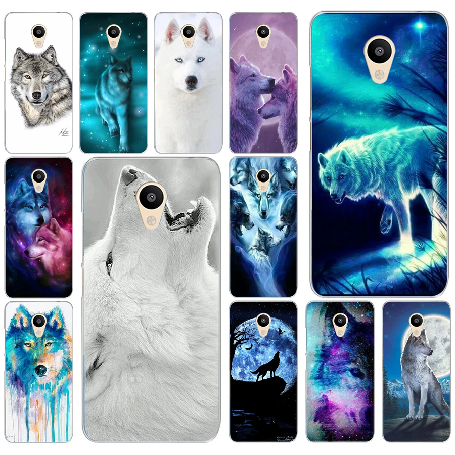 

81AD Cool Animal Print Wolf Hard Transparent Cover Case for Meizu M2 M3S M3 M3S M5S Mini M3 note M5 M6 M6 note U10 U20