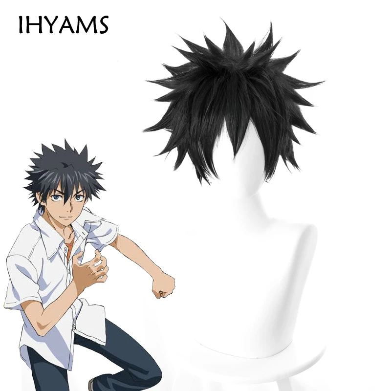 Toaru Majutsu no Index Librorum noisibitorum Kamijou Touma парик для косплея черный короткий синтетический