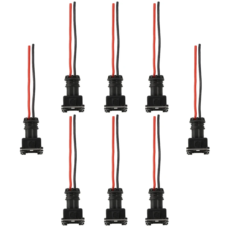 

8pcs Easy Installation Stable Characteristics Fuel Injector Connector Wiring Plugs Clips For EV1 OBD1 Pigtail Cut Splice