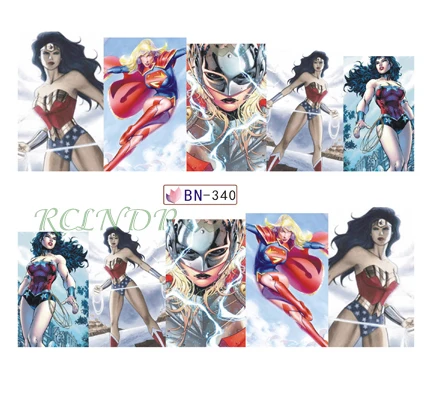

Nail stickers art decoration slider Wonder Woman adhesive design Water decals manicure lacquer accessoires polish foil