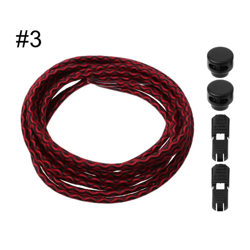 3 Elastic No Tie Round Shape Shoe Strings Laces Sneaker Shoelaces Without Tie Locking String Rope Running Sports Lanyard Supplies - Цвет: 3