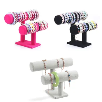 

Double Layer Bangle Display Shelf Removable Headbands Stand Holder Bracelet Organizer Watches Holder Storage Jewelry Rack