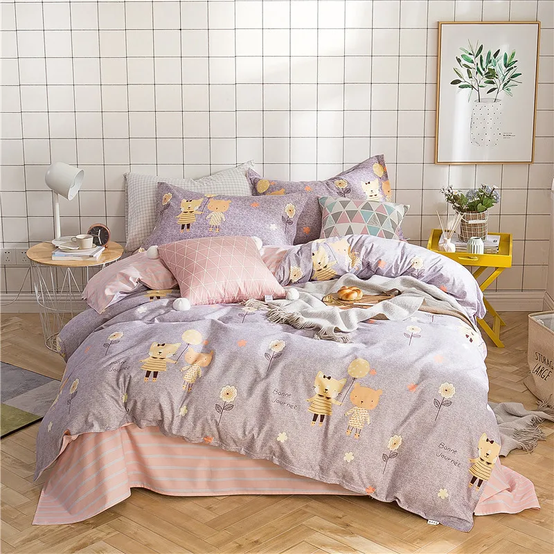 

Doll Bear Printed Home Textile Printed 3/4pcs Bedding Set Bed Cover Bed Sheet Duvet Cover Pillowcase Bed Linen Bedclothes Queen