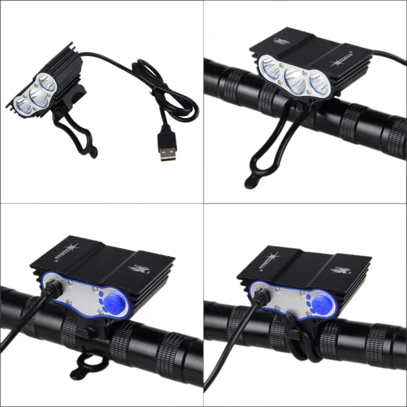 Cheap USB 10000LM LED Bike Headlamps3XT6  LED Bike Light  Front Handlebar Torch +Rechargeable 4x18650 Battery+Charger 4