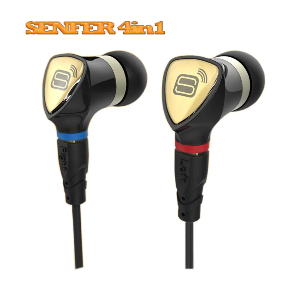 New SENFER 4in1 Balanced Armature With Dynamic In Ear Earphone With MMCX Interface HIFI Earbuds Headset