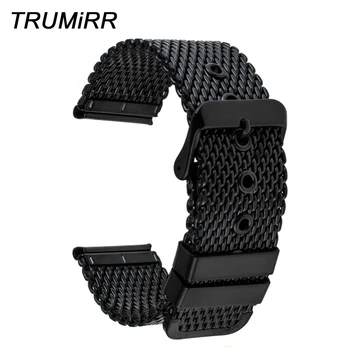 

22mm 24mm Milanese Watch Band + Tool for Panerai PAM Luminor Radiomir Stainless Steel Strap Wrist Belt Bracelet Black Silver