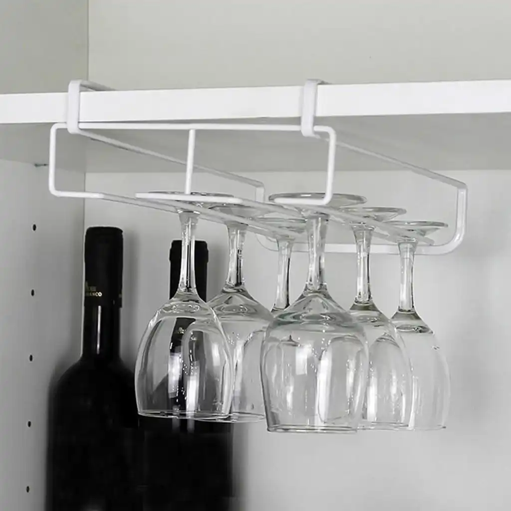 Gl Wine Cup Rack Stainless Steel Hanging Shelf Home Stainless Steel Hanging Wine Rack Shelf