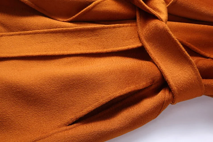 IRINAW907 Новое поступление ручная работа двустороннее шерстяное длинное кашемировое шерстяное пальто для женщин