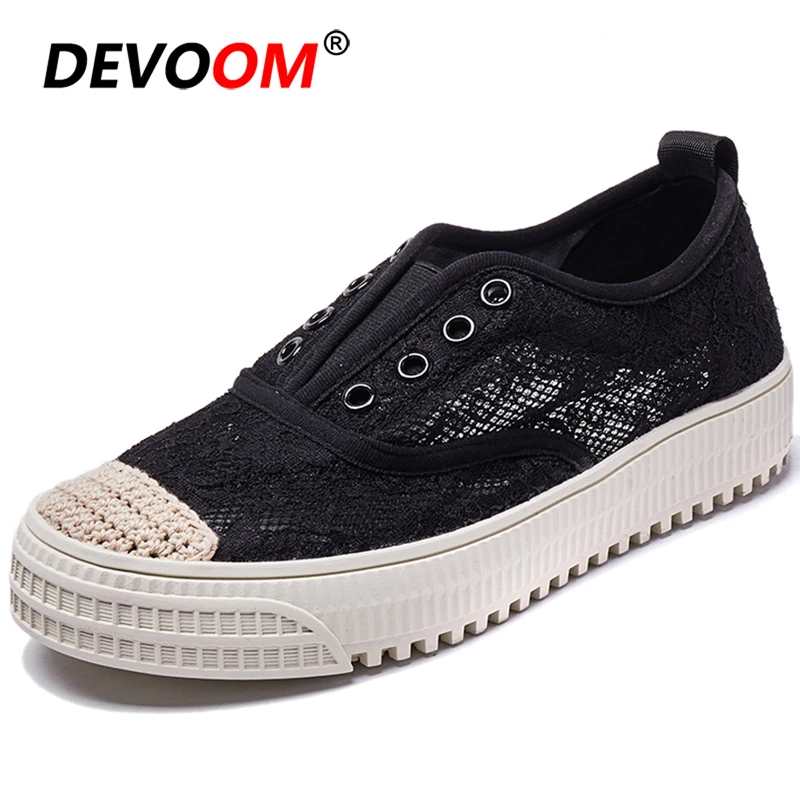 Flyknit носок с отверстием обувь женщина Туфли без каблуков летняя Женская моды 2019