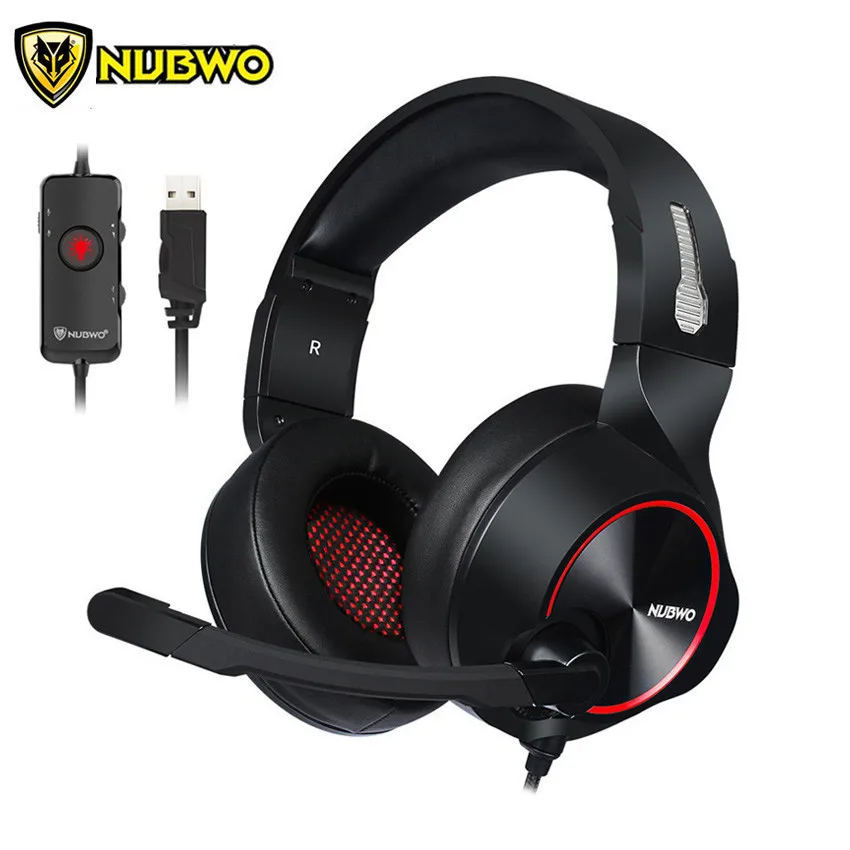 Nubwo N11 PC Gaming Headset USB 7 1 объемный звук стерео наушники с микрофоном светодиодный