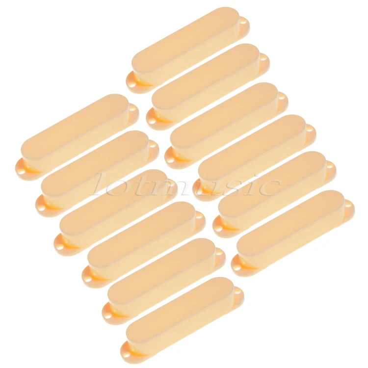 

12Pcs Closed Solid Single Coil Pickup Case Cover Plastics For Fender Start Guitar Replacement