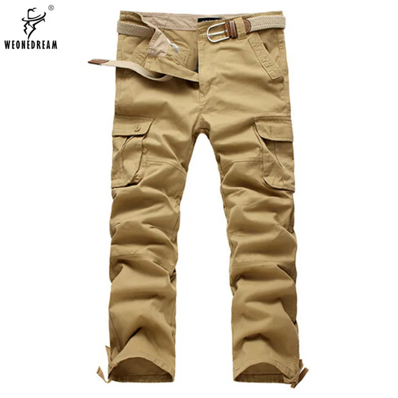 WEONEDREAM мужские брюки-карго модные повседневные мужские брюки с карманами Карго мужские длинные брюки размер 30-40 без пояса