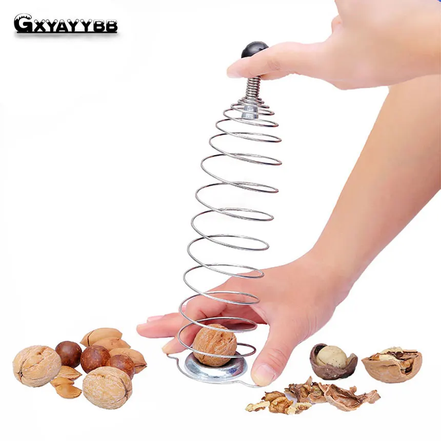 GXYAYYBB Hot Creative Metal Spring Nutcracker Open Walnut Artifact
