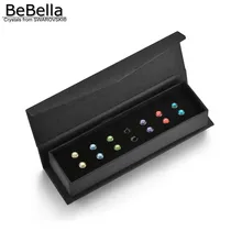 BeBella 7 пар 0,5 см набор сережек с круглыми кристаллами в коробке с кристаллами Swarovski для женщин подарок