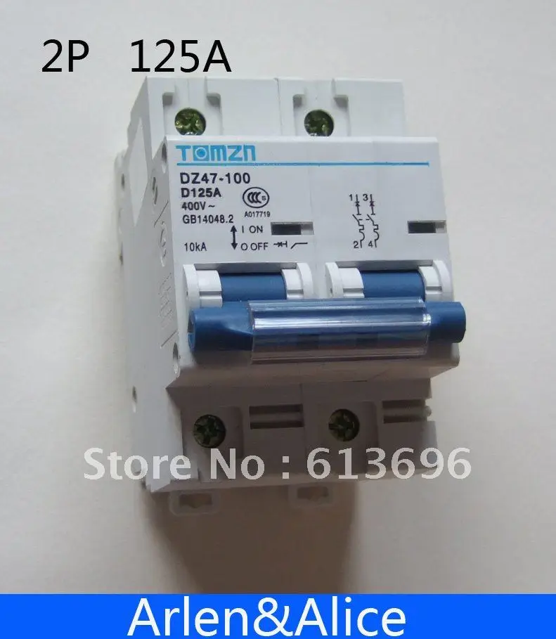 2P 125A 240V/415V 50HZ/60HZ Circuit breaker MCB spin Circuit Breakers