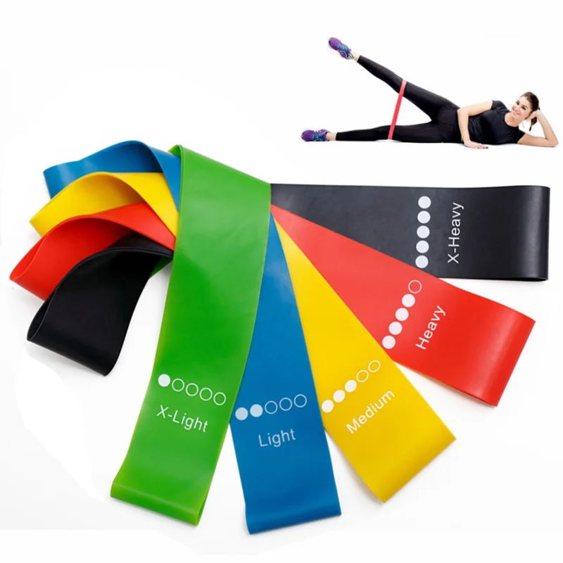 

5Pcs Fitness Exercise Resistance Bands Rubber Yoga Elastic Band Resistance Band Loop Rubber Loops for Gym Training 0.35mm-1.1mm