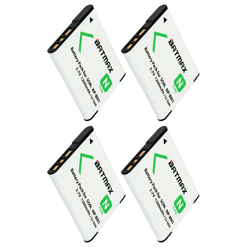 

4-Pack NP-BN1 NP BN1 NPBN1 Batteries for Sony Cyber-Shot DSC S750 DSC S780 W630 TX5 W310 T99 T110 TX55 TX10 TX9 WX30 T99