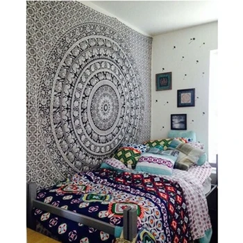 

Wall Tapestry Elephant Printed Bohemian Rectangular Tapestry Wall Hanging Mandala Bedspread Shawl Ethnic Art 40