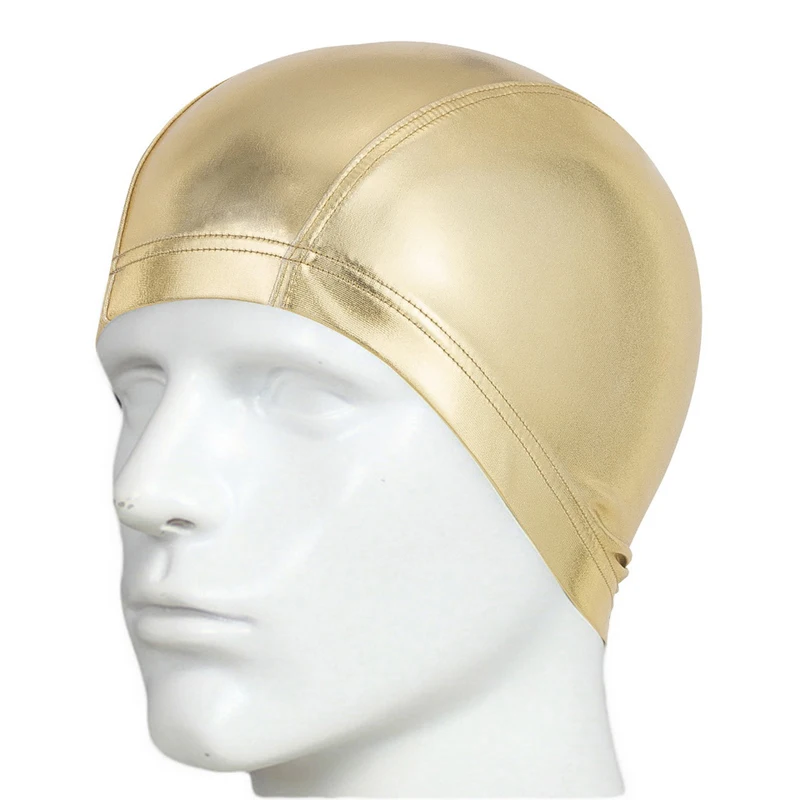 

AUSTINBEM Adults Waterproof Swimming Caps Badmuts Swimming Hat Man High Elastic Gold Sliver Colors Swimming Wear Hat
