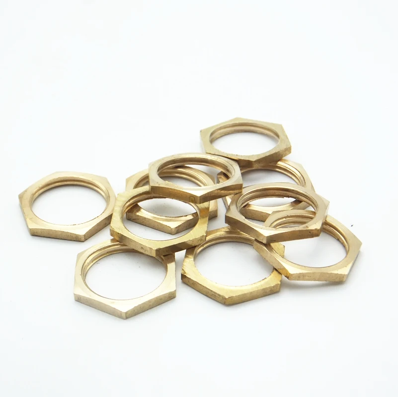 Buy 10PCS Brass Hex Lock Nuts Pipe Fitting 1/2" BSP