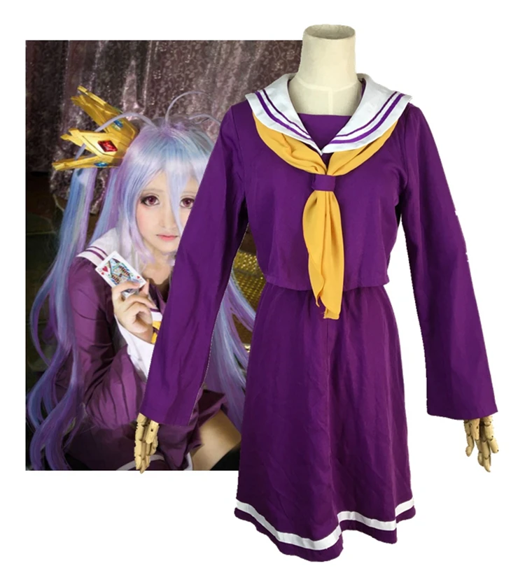 

Hot Anime NO GAME NO LIFE cosplay Shiro cos Japanese Halloween cosplay Unisex girls Sailor suit uniforms costumes