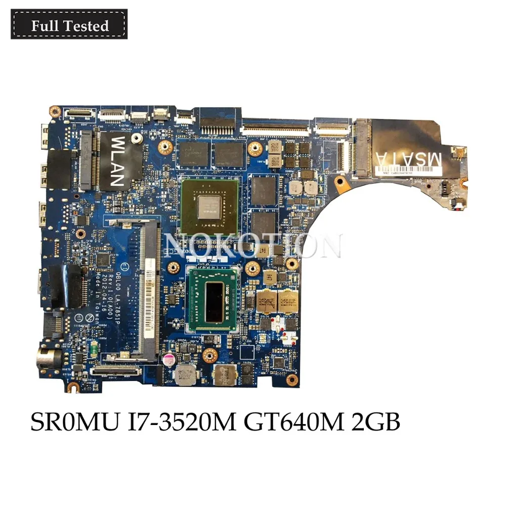 NOKOTION MB CN-08RKPN 8 RKPN لديل XPS 15 L521X اللوحة المحمول QBL00 LA-7851P SR0MU I7-3520M HM77 GT640M 2 جيجابايت اللوحة الرئيسية