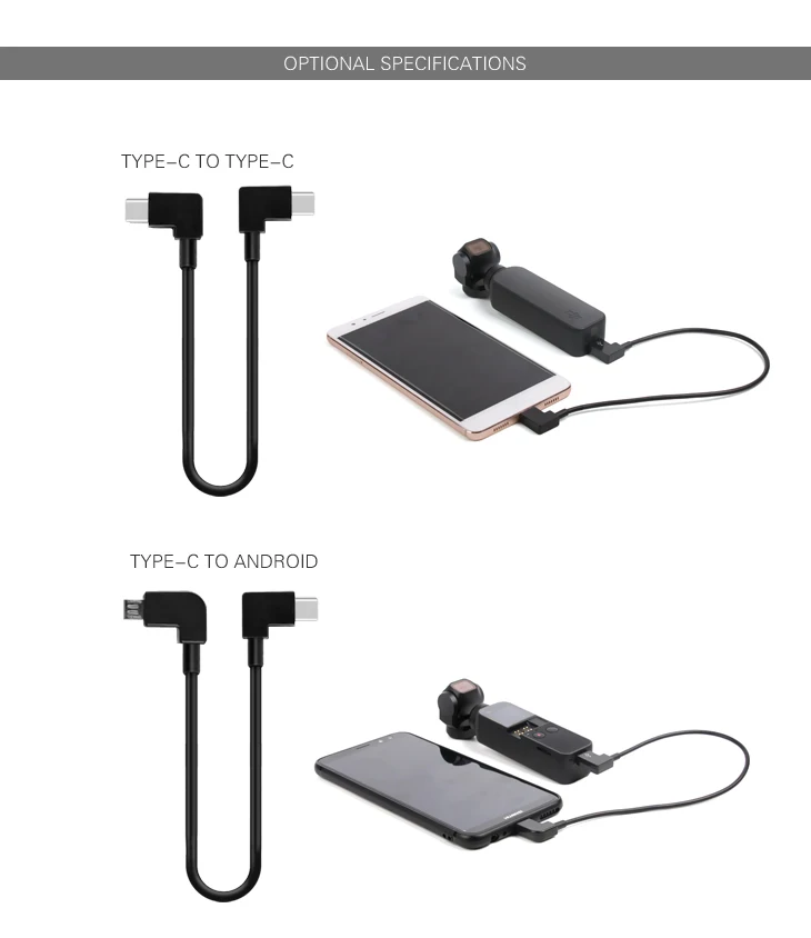 _03Date Cable for OSMO POCKET Accessories Data Cable TYPE-C to Android IOS TPE-C Cable Conversion Line for DJI OSMO Pocket Gimbal-13