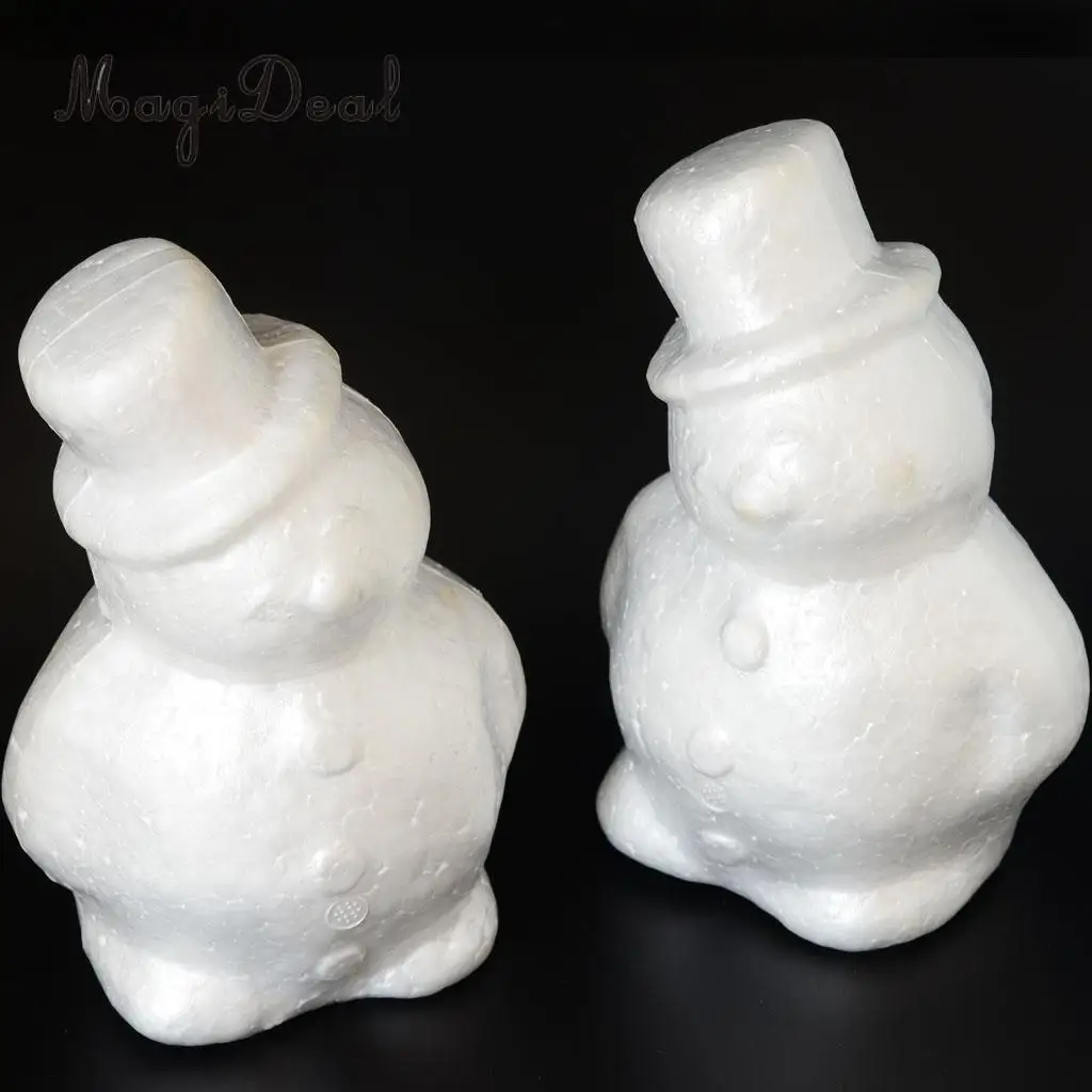

2pcs 17cm Styrofoam Foam Snowman Ornaments Craft Xmas Tree Party Decoration