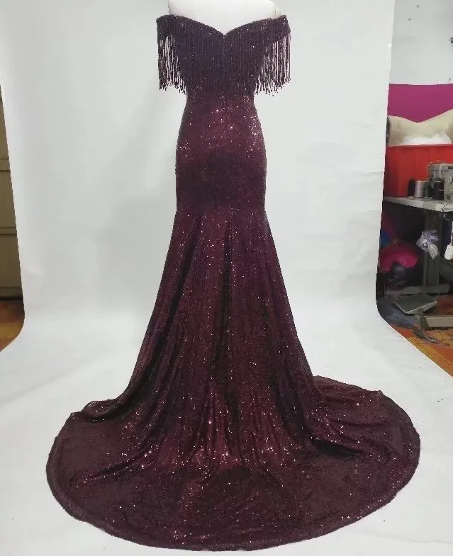 purple sequin dress